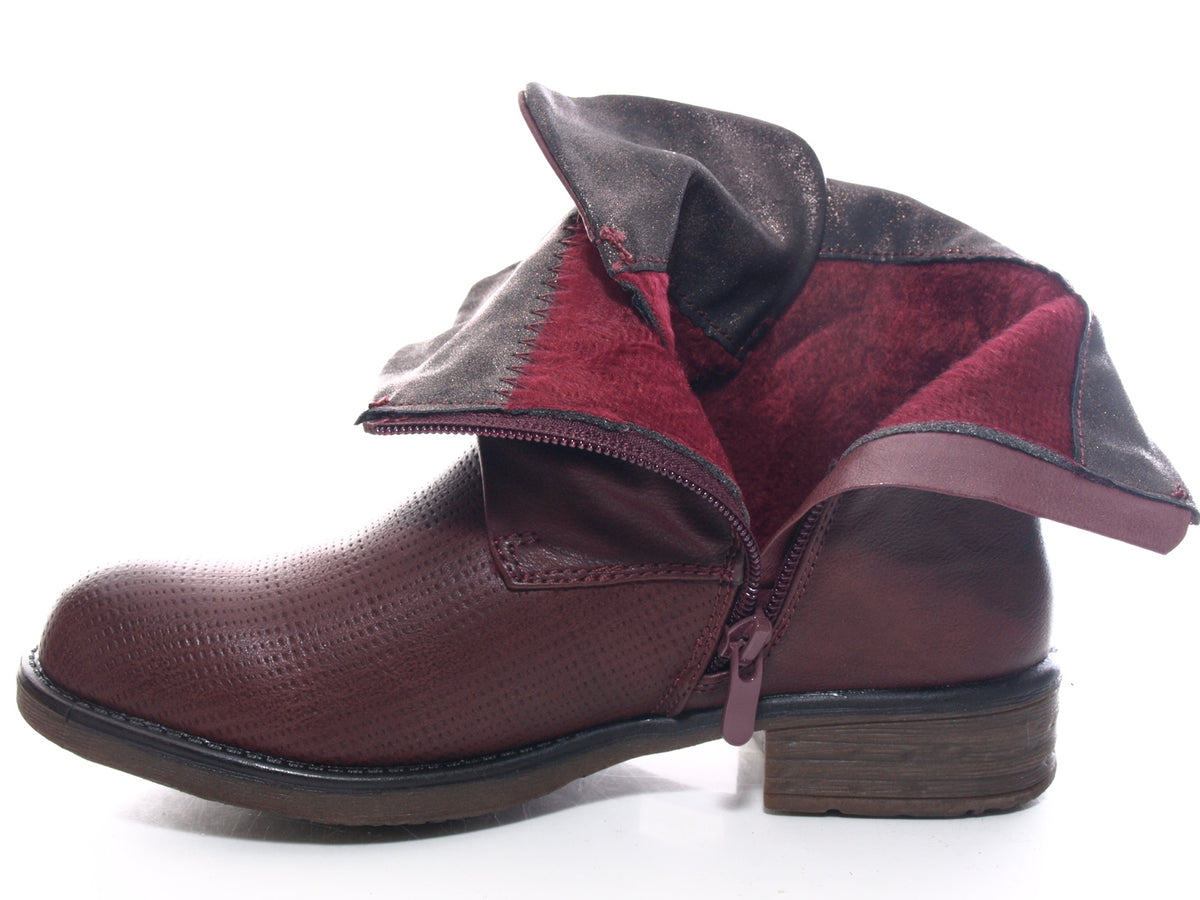 Women's ankle boots, outdoor winter boots, warm lined, wine # 936