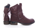 Damen Stiefeletten Boots Outdoor Winterboots warm gefüttert Wine # 936