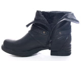 Damen Stiefeletten Biker Boots Outdoor Winterboots warm gefüttert Black # 3062