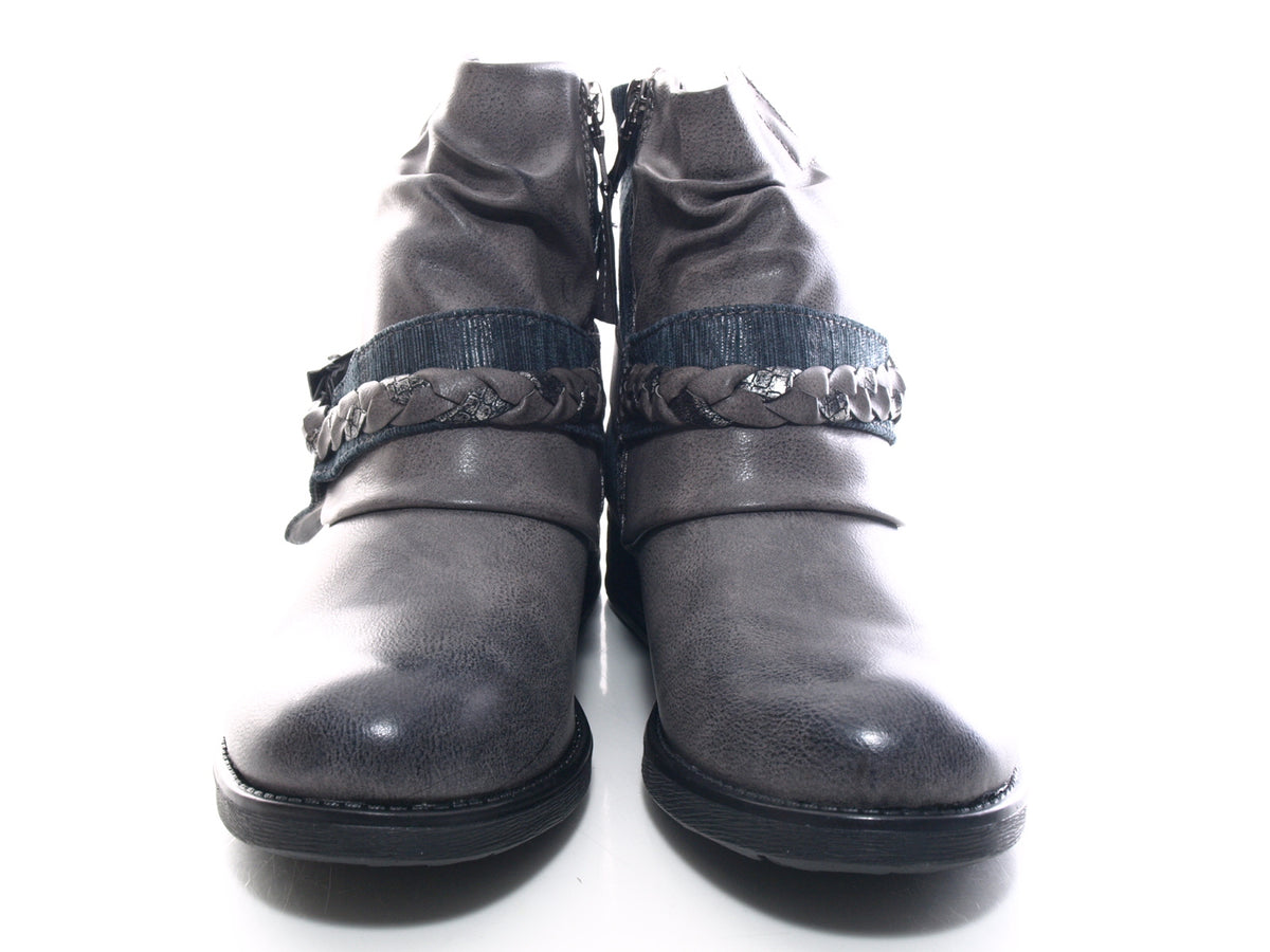 Women's ankle boots biker boots outdoor winter boots warm lined grey # 210