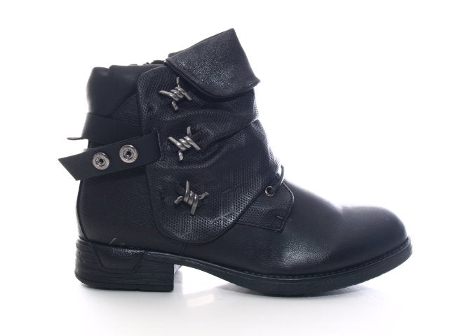 Bottines à lacets pour femmes, bottes d'extérieur, bottes d'hiver, doublure chaude, noir # 933