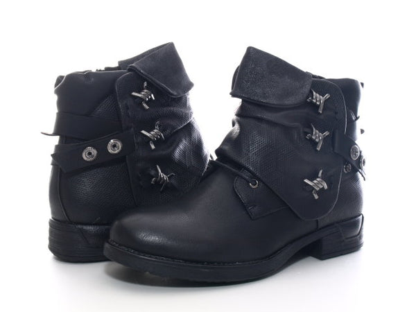 Damen Stiefeletten Schnürr Boots Outdoor Winterboots warm gefüttert Black # 933