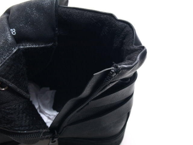 Bottines à lacets pour femmes, bottes d'extérieur, bottes d'hiver, doublure chaude, noir # 933