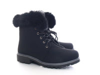 Damen Stiefeletten Schnürr Boots Outdoor Winterboots Black # 30