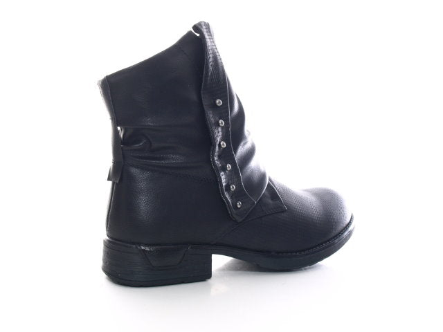 Bottines motardes femme, bottes d'extérieur, bottes d'hiver, doublure chaude, noir # 936