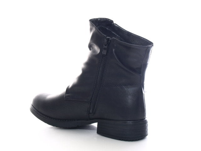 Bottines motardes femme, bottes d'extérieur, bottes d'hiver, doublure chaude, noir # 936