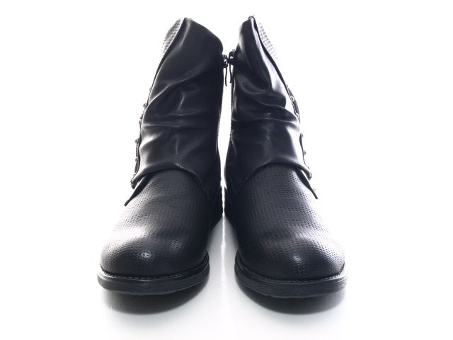 Bottines motardes femme, bottes d'extérieur, bottes d'hiver, doublure chaude, noir # 936