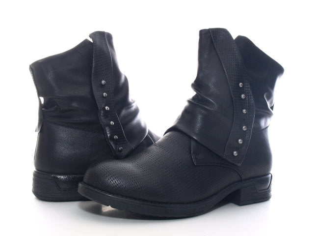 Women's ankle boots biker boots outdoor winter boots warm lined black # 936