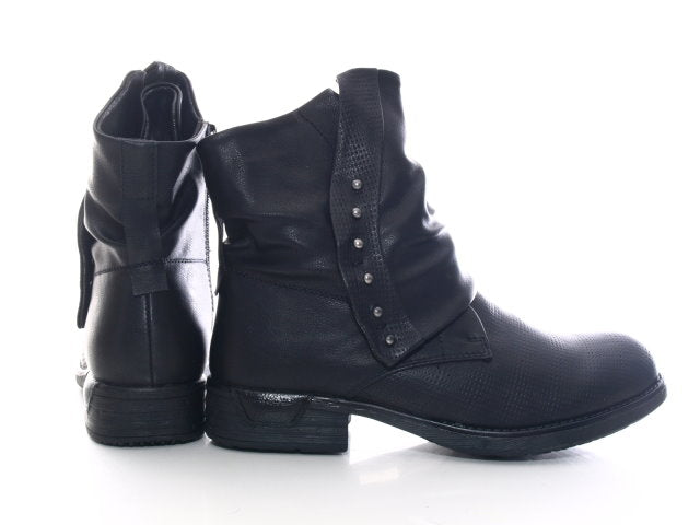 Bottines motardes femme, bottes d'extérieur, bottes d'hiver, doublure chaude, noir # 936