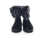 Damen Schlupf Stiefelette Boots Outdoor Winterboots warm gefüttert Black # 6668