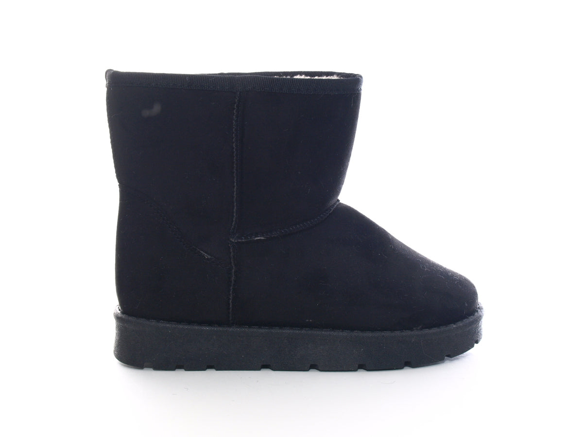 Bottines à enfiler pour femme, bottes d'extérieur, bottes d'hiver à doublure chaude, noir # 6668