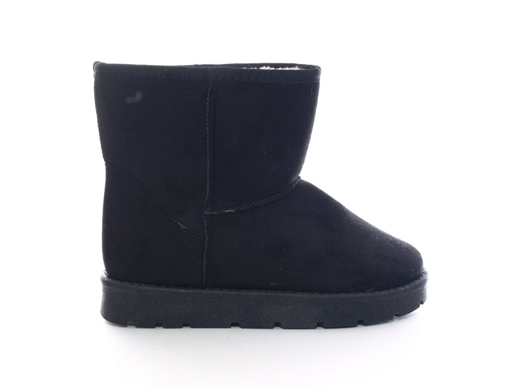 Bottines à enfiler pour femme, bottes d'extérieur, bottes d'hiver à doublure chaude, noir # 6668