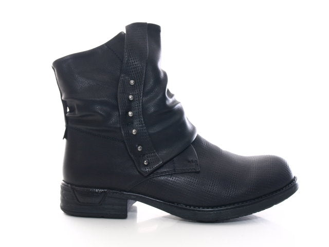 Bottines motardes femme, bottes d'extérieur, bottes d'hiver, doublure chaude, noir # 936