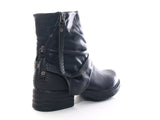 Damen Stiefeletten Biker Boots Outdoor Winterboots warm gefüttert Black # 3062