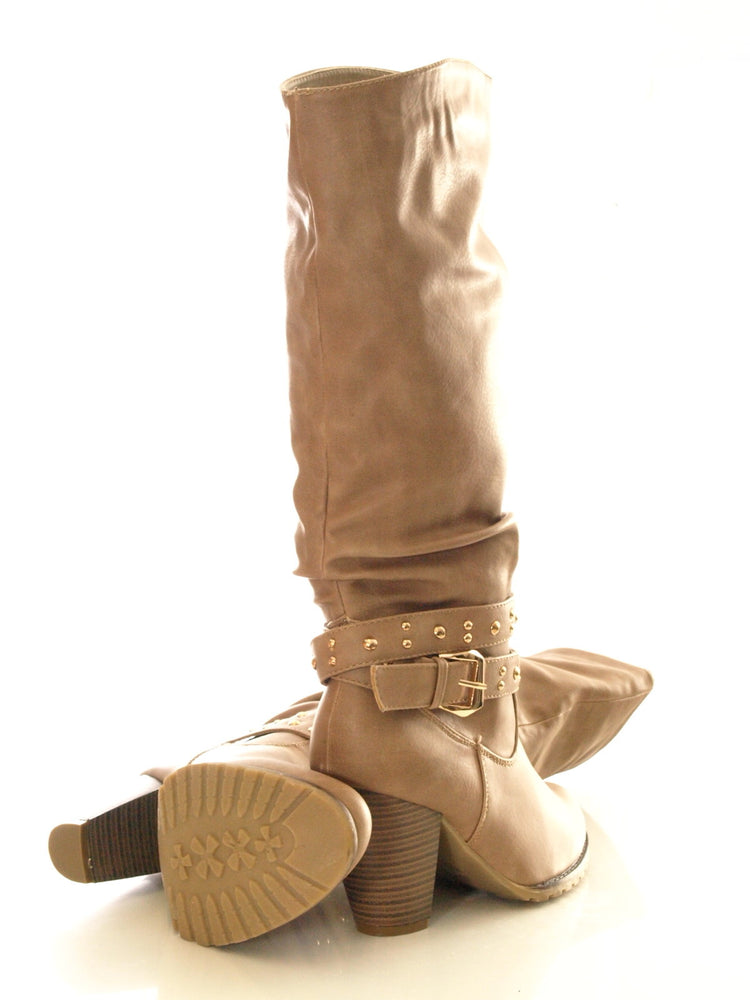 Bottes femme bottes d'hiver doublure chaude kaki # 032