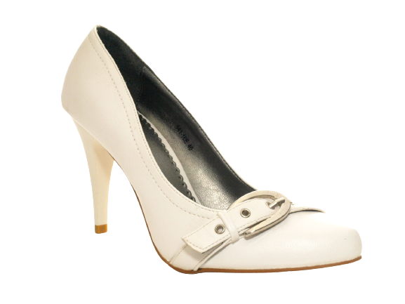 Escarpins de mariée à plateforme à talons hauts pour femmes Chaussures de soirée Stilettos Blanc # 541-16