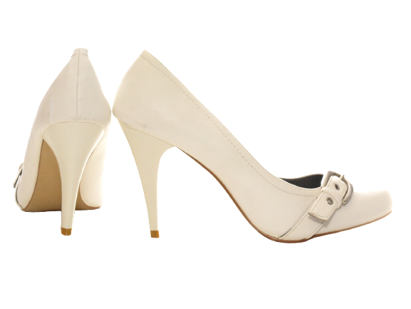 Escarpins de mariée à plateforme à talons hauts pour femmes Chaussures de soirée Stilettos Blanc # 541-16
