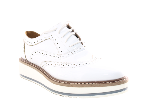 Chaussures femme créateur richelieus chaussures basses à plateforme blanc # 6613
