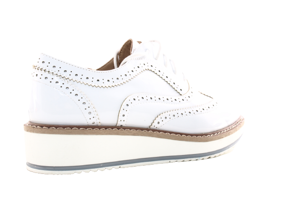 Chaussures femme créateur richelieus chaussures basses à plateforme blanc # 6613