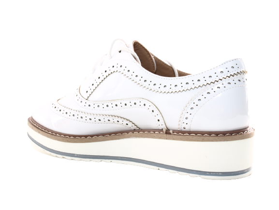 Chaussures femme créateur richelieus chaussures basses à plateforme blanc # 6613