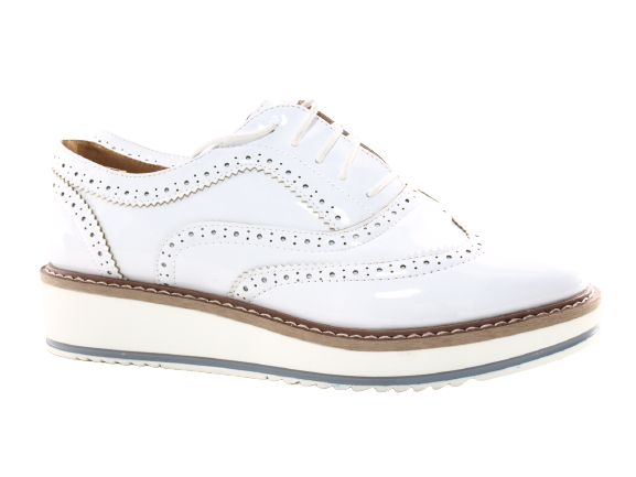 Chaussures femme créateur richelieus chaussures basses à plateforme blanc # 6613