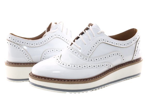 Chaussures femme créateur richelieus chaussures basses à plateforme blanc # 6613