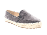 Damen Plateau Slipper Pailetten Espadrilles Spitzenstoff Slip On Black # 163