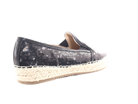 Damen Plateau Slipper Pailetten Espadrilles Spitzenstoff Slip On Black # 163