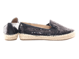 Damen Plateau Slipper Pailetten Espadrilles Spitzenstoff Slip On Black # 163