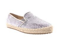 Damen Plateau Slipper Pailetten Espadrilles Spitzenstoff Slip On Pewter # 163