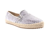 Damen Plateau Slipper Pailetten Espadrilles Spitzenstoff Slip On Pewter # 163