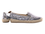 Damen Plateau Slipper Pailetten Espadrilles Spitzenstoff Slip On Pewter # 163