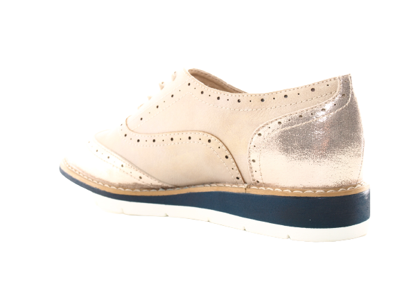 Chaussures de créateur pour femme, chaussures basses à lacets, chaussures à plateforme, beige # 122