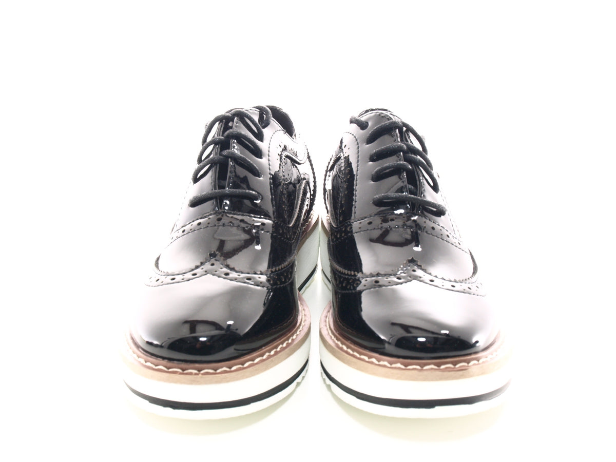 Damenschuhe Designer Schnürr Halbsschuhe Plateauschuhe Black # 6613
