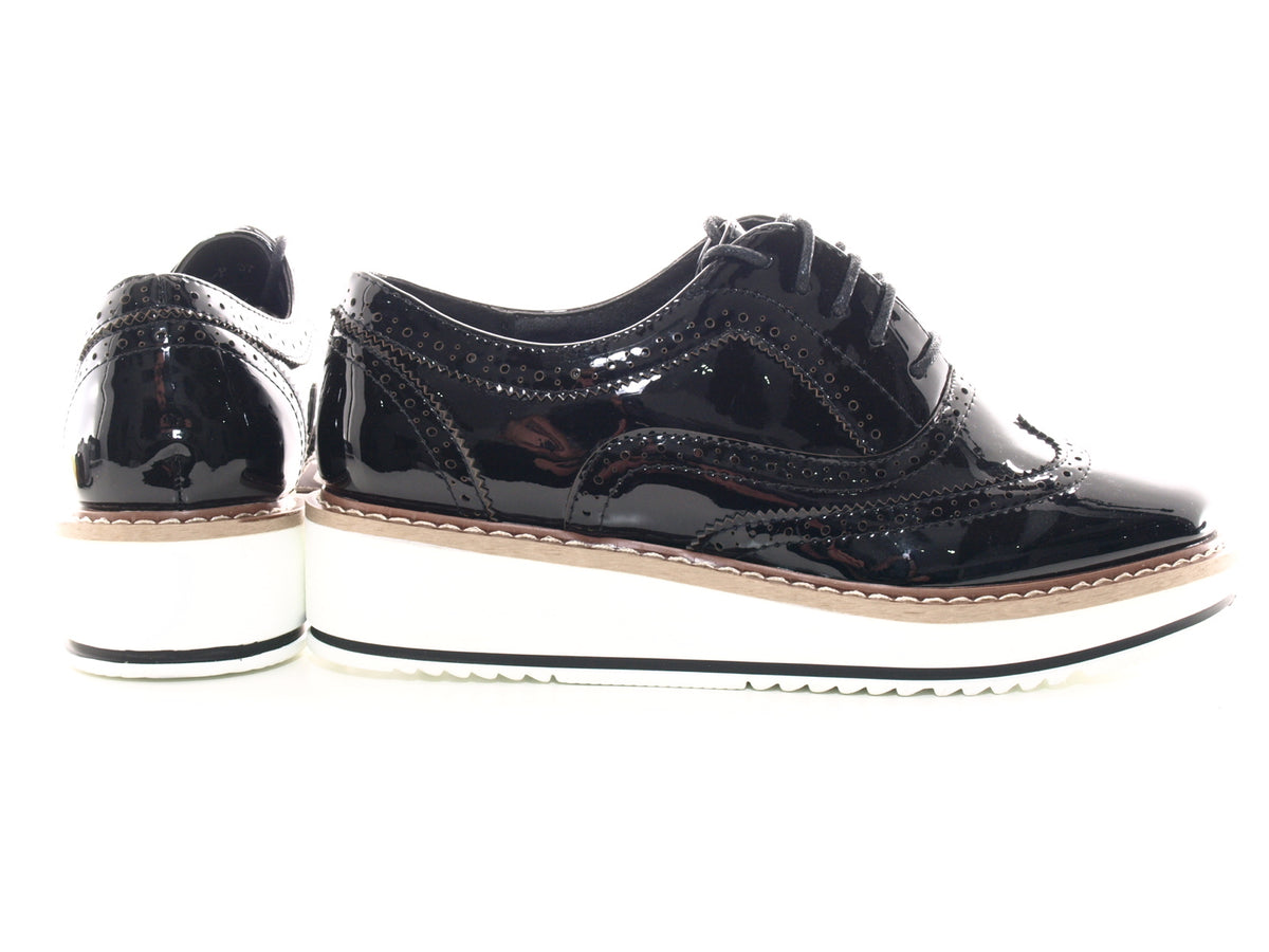 Damenschuhe Designer Schnürr Halbsschuhe Plateauschuhe Black # 6613