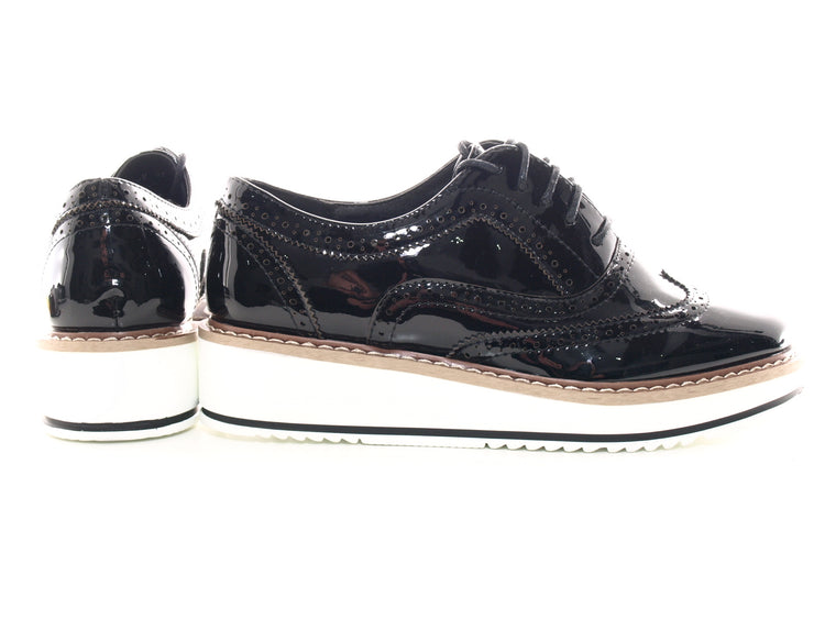 Damenschuhe Designer Schnürr Halbsschuhe Plateauschuhe Black # 6613