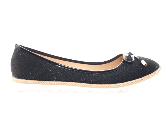 Damen Slipper Ballerina Loafer Mokassins Slip On Flats Freizeit Black # 6289
