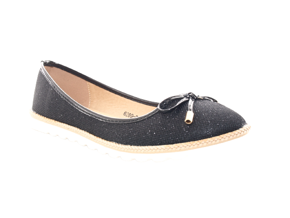 Damen Slipper Ballerina Loafer Mokassins Slip On Flats Freizeit Black # 6289