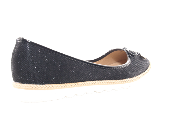 Damen Slipper Ballerina Loafer Mokassins Slip On Flats Freizeit Black # 6289