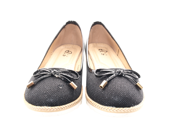 Damen Slipper Ballerina Loafer Mokassins Slip On Flats Freizeit Black # 6289