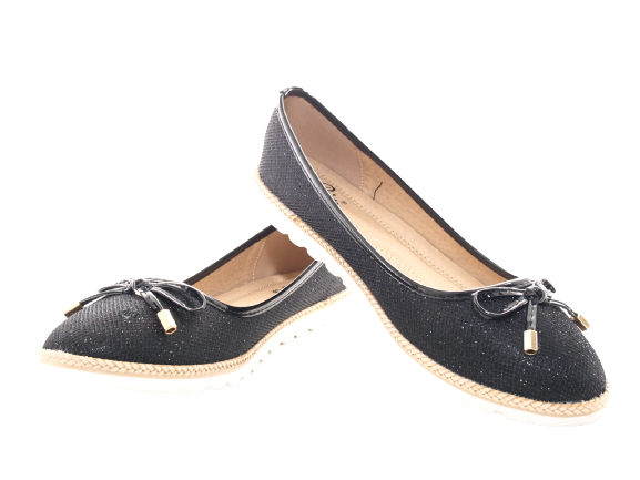 Damen Slipper Ballerina Loafer Mokassins Slip On Flats Freizeit Black # 6289