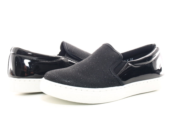 Ballerines mocassins à enfiler pour femme, chaussures plates décontractées noir # 6220