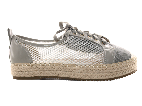 Damen Plateau Slipper Espadrilles Spitzenstoff Slip On # 162