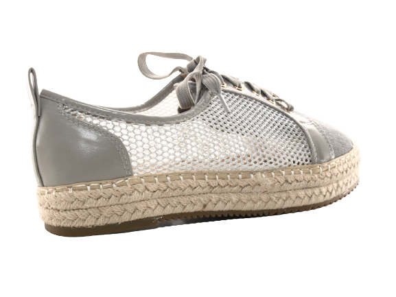 Damen Plateau Slipper Espadrilles Spitzenstoff Slip On # 162