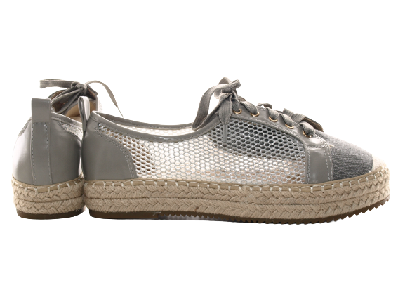 Damen Plateau Slipper Espadrilles Spitzenstoff Slip On # 162