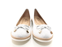 Damen Slipper Ballerina Loafer Mokassins  Slip On Flats Freizeit Silver #  6289
