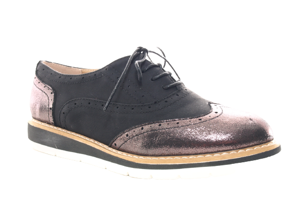 Chaussures femme créateur richelieus chaussures à plateforme noir # 122