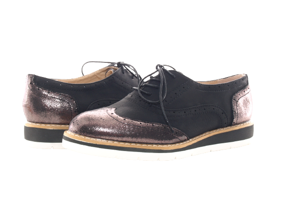 Chaussures femme créateur richelieus chaussures à plateforme noir # 122