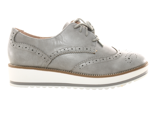 Chaussures femme créateur richelieus chaussures basses à plateforme gris # 6288