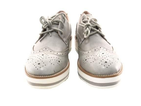 Chaussures femme créateur richelieus chaussures basses à plateforme gris # 6288